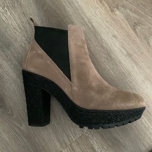 Worn once! Diane von Furstenberg platform heeled booties lug sole